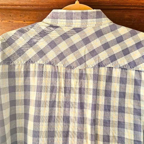 AIRAT RETRO WESTERN PEARL SNAP SHIRT XXL BLUE PLAID - Picture 6 of 8